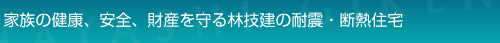 家族の健康、安全、財産を守る林技建の耐震・断熱住宅